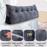 ZOEMO Large Bolster Triangular Headboard Wedge Backrest Positioning Support Bed Rest Reading Pillows Headboard Wedge Pillows for Day Bed Bunk Bed with Removable Cover, Full (54x8x20 Inches) ZOEMO