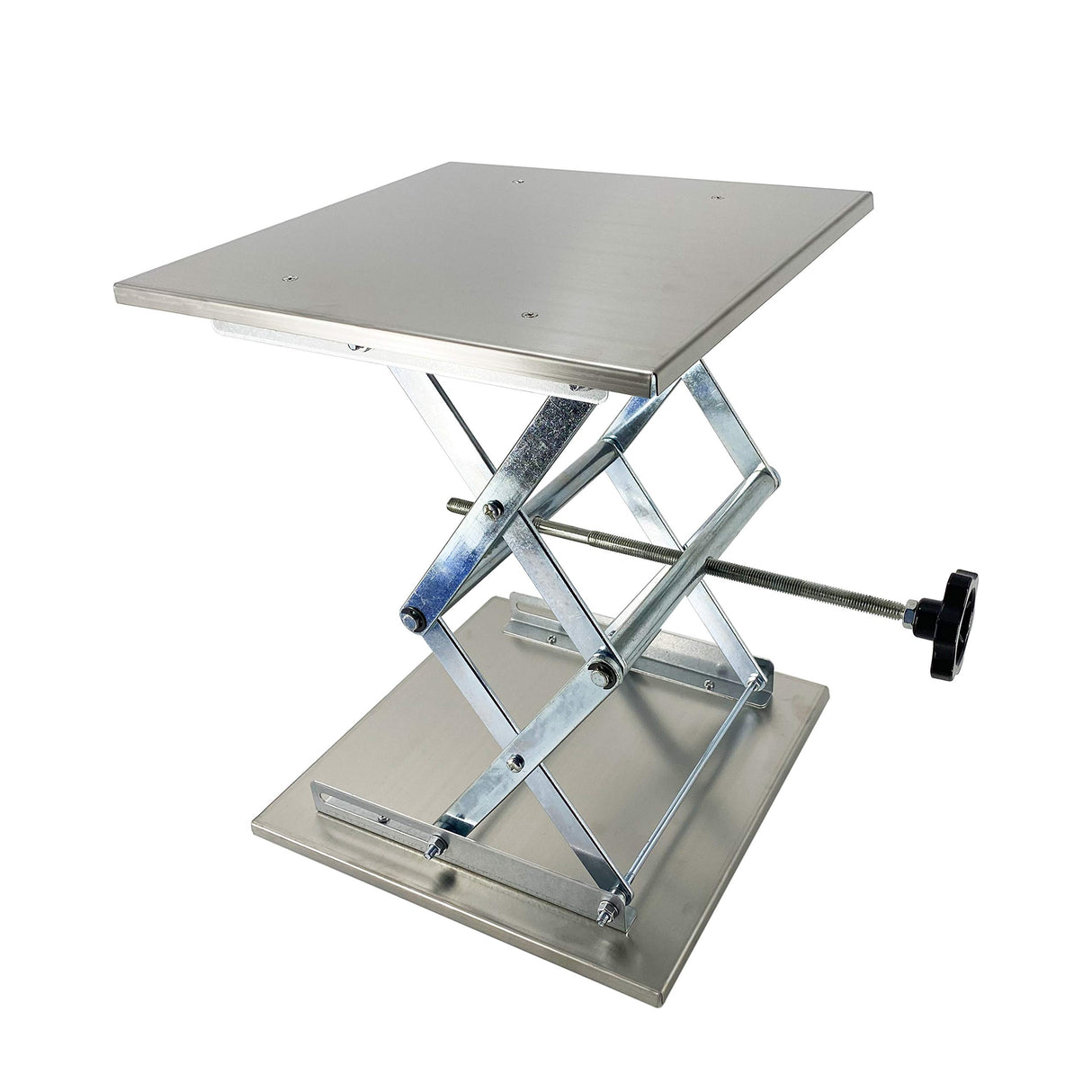 TEXALAN(R) Lab Jack Stainless Steel Lift Table Scissor Jack 12"x12"x18" Max Load 55 lbs/25kg TEXALAN