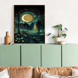 Hutarosl Adult Paint by Number Kits on Canvas-Moon Paint by Numbers Kit for Adults,Landscape Paint by Number Adult,DIY Oil Painting Kits for Gifts Home Decor 16x20inc Hutarosl