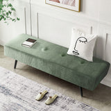 Comfy to go Entryway Bench - Green Bench for Bedroom, Modern Ottoman End of Bed, Corduroy Padded Benches for Living Room, Foyer, Mudroom, Hallway - 39" L x 14" W x 17" H Comfy to go