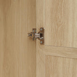 Rattan Armoire Wardrobe Closet with Drawers - 65" Tall Clothing Storage Cabinets with 2 Woven Doors 2 Drawers, Freestanding Wood Wardrobe Cabinet with Storage Cube & Hanging Rod for Bedroom (Natural) mixtavie