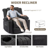 HOMYEDAMIC Recliner Chair Rocker Modern Ergonomic Lounge 360 Degree Swivel Single Sofa Seat Living Room Lounge Recliners (Americana, Grey - Chenille) HOMYEDAMIC