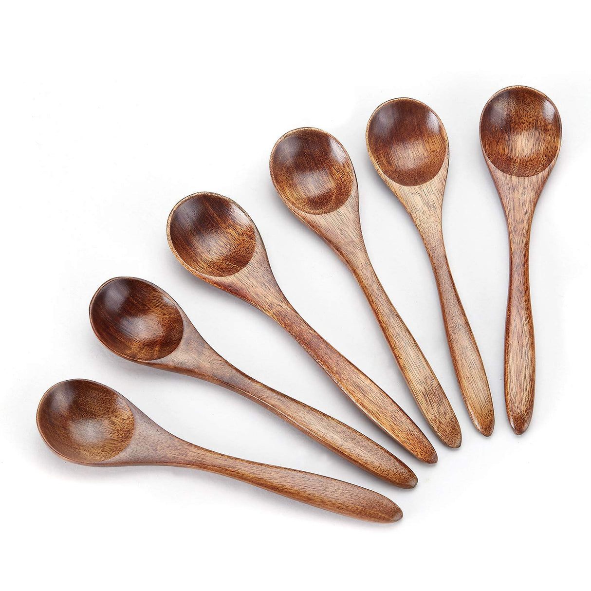 Sevensun Small Wooden Teaspoon, 6pcs Serving Wooden Utensils For Cooking, Condiments, Honey, Spoons For Daily Use sevensun
