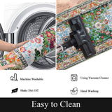 U'Artlines 2' x 6' Boho Hallway Runner Rug, Non Slip Washable Vintage Farmhouse Kitchen Rug Accent Area Carpet for Entryway Laundry and Living Room (Green) U'Artlines