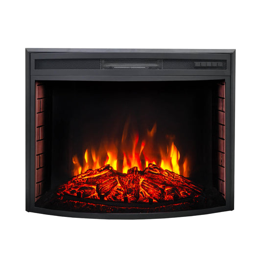 FIREBLAZE Firespace 36” Curved Glass Electric Fireplace Insert, 36 inch Wide Recessed, Infrared Quartz Heater with Crackling Sound, Remote Control, Timer and overheating Protection