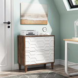 Tribesigns 2-Drawer File Cabinet, Lateral Filing Cabinet for A4/Letter/Legal Size, Office Storage Cabinet, Printer Stand with Storage Drawer for Home Office, Brown and White Tribesigns