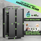 INTERGREAT Wardrobe Cabinets with Locking Doors and Shelves, Clothing Locker 72" X 32" X 16" Storage Cabinets for Home Room,Fire Department, School, Employee,Gym,Government (Black) INTERGREAT