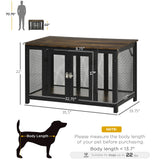 PawHut Furniture Style Dog Crate with Openable Top, Big Dog Crate End Table, Puppy Crate for Small Dogs Indoor, Spacious Interior, Pet Kennel, Brown, Black PawHut