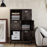 Letaya Metal Storage Locker,47" Steel Retro Cabinets 6 Doors Lockable,Adjustable Feet Organizer Cabinets for Employees Home Office School Gym (6 Letaya