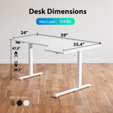 Agilestic Electric Standing Desk, L-Shaped 59 Inches Height Adjustable Desk, Sit and Stand up Desk for Work Office Home, Ergonomic Rising Computer Table for Home Office with Splice Board, White Agilestic