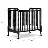 DaVinci Jenny Lind 3-in-1 Convertible Mini Crib in Ebony, Removable Wheels, Greenguard Gold Certified DaVinci