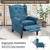 PALLOME Wingback Recliner Chair with Massage and Heat Tufted Fabric Push Back Arm Chair, Recliner Chair for Living Room Bedroom Home Theater (1,Peacock Blue) PALLOME