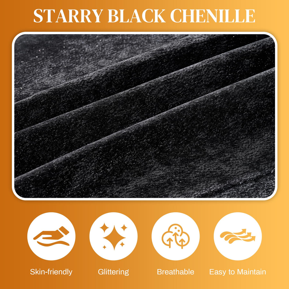 HYJT-H&K 124" U Shaped Cloud Couch Sectional, Comfy Fluffy Chenille Black Sectional Couches for Living Room, Modern Modular Sectionals Sofa with Central Console Double Chaise Lounge Black HYJT-H&K