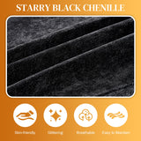 HYJT-H&K 124" U Shaped Cloud Couch Sectional, Comfy Fluffy Chenille Black Sectional Couches for Living Room, Modern Modular Sectionals Sofa with Central Console Double Chaise Lounge Black HYJT-H&K