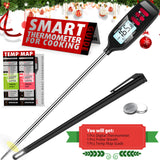 Antonki Digital Meat Thermometer with Backlight, Long Food Temperature Probe Instant Read Food Thermometer for Cooking and Baking, Kitchen, Candy, Grill, BBQ, Oil - Battery Included Antonki