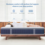 Coolvie King Mattress, 12 Inch Mattress in a Box King Size, Hybrid Construction Individual Pocket Springs with CertiPUR-US Certified Foam, Cooler Sleep with Pressure Relief and Support Coolvie