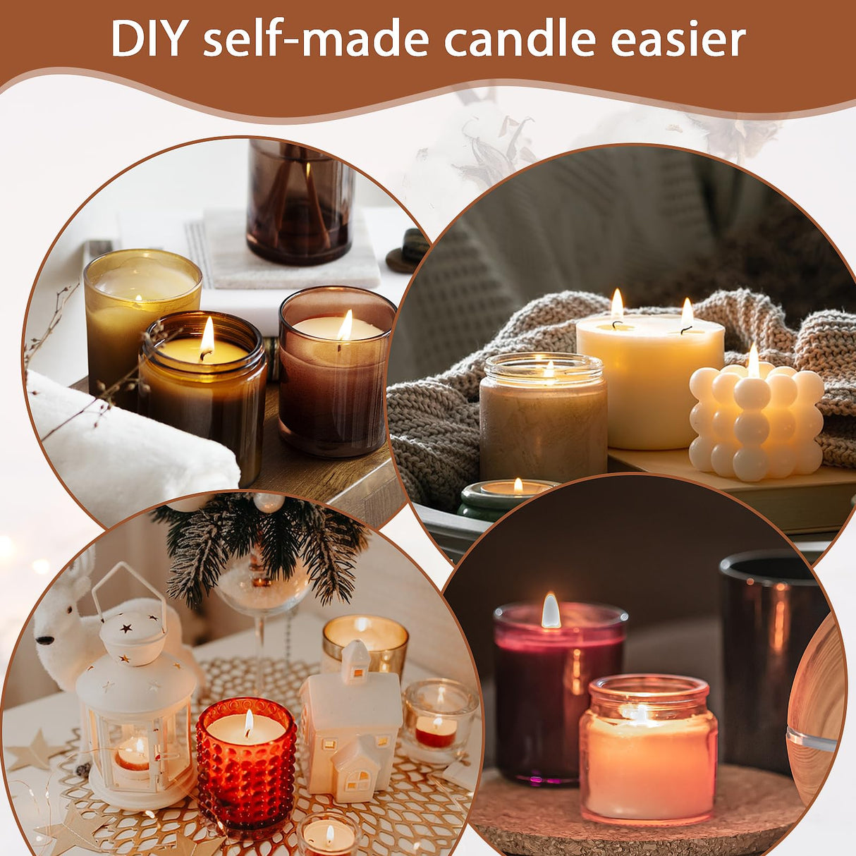 Gjinxi Wooden Candle Wick Holders 50 Pcs Multiwick Centering Device Holders Supplies Crafting Making Candle Wicks Bars Wax Stick Clips Center Tool for DIY Material Package Mold Gjinxi