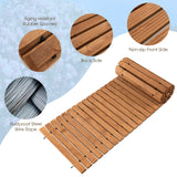 Giantex 8ft Wooden Garden Pathway, 22" W Roll Out Hardwood Walkway with Non-Slip Surface, Tools Free Assembly, Outdoor Rustic Decorative Boardwalk Flooring Pavers for Backyard Wedding Giantex