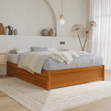 AFI, Barcelona Full Panel Platform Bed with Twin Trundle, Light Toffee AFI