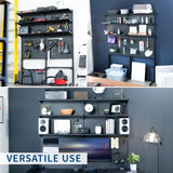 VIVO Freestanding Modular Steel Pegboard System, 74 inch High Magnetic Accessory Organizer for Home and Office, Black, PP-2-PB058 VIVO