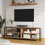 MUTUN Corner TV Stand with Power Outlet, Corner TV Stand for 32 43 50 55 60 Inch TV, Corner Entertainment Center, Industrial TV Console Table for Living Room Bedroom, 55 Inch, Rustic Brown MUTUN