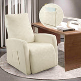 SearchI Recliner Chair Cover Jacquard Chair Covers 4 Piece, Small Recliner Sofa Slipcover for Home Theater Seating with Elastic Bottom, Recliner Protector with Pocket for Recliners, Beige SearchI