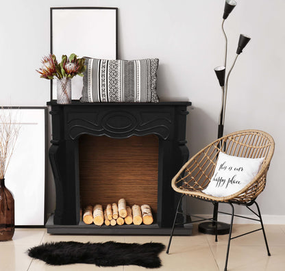 Creative Co-Op Victorian Fireplace Mantel, Black