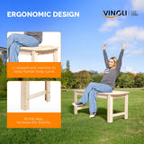 VINGLI Outdoor Wood Bench, 40" Outdoor Bench Patio Wooden Bench Garden Bench Outdoor Backless Bench for Deck Patio (Natural) VINGLI