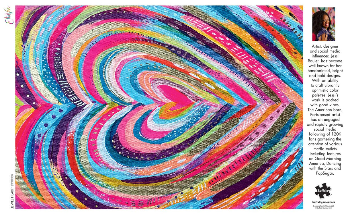 Buffalo Games - Ettavee - Bright Heart - 500 Piece Jigsaw Puzzle for Adults -Challenging Puzzle Perfect for Game Nights - Finished Size is 21.25 x 15.00 Buffalo Games