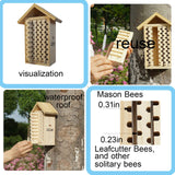 Mason Bee House,JZDF Bug Hotel,Bug Hotel,Carpenter Bee House for The Garden,Leaf Cutter Bees House JZDF