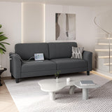 Yaheetech 67" W Loveseat Sofa Fabric Sofa Couch with 2 USB Charger Ports Mid-Century Modern 2 Seater Couch for Living Room, Bedroom, Apartment Dark Gray Yaheetech