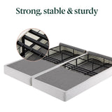 ZINUS No Assembly Metal Box Spring, 7.5 Inch White Mattress Foundation, Sturdy Metal Structure, Split King Zinus