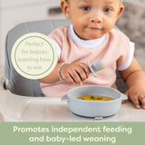 UpwardBaby Self Feeding Spoons with Anti-Choke Barrier – Silicone Utensils for 4 Months+ – Baby Led Weaning Silicone Spoon - Feeding Supplies UpwardBaby