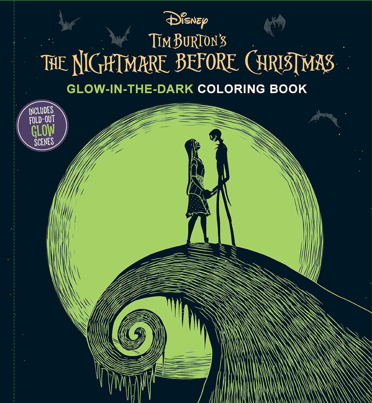 Disney Tim Burton's The Nightmare Before Christmas Glow-in-the-Dark Coloring Book WoodArtSupply