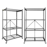 Origami R5 Foldable 4-Tier Garage Shelving Heavy Duty Shelving with Wheels, Metal Storage Rack Holds 1000 pounds, Garage Storage Rack & Organization, Storage Shelving (Platinum, R5 2-Pack) Origami
