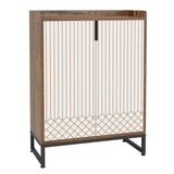 Tribesigns Modern Shoe Cabinet for Entryway, 25 Pairs Shoe Cabinet with Doors, Wood 5-Tier Shoe Organizer, Freestanding Brown Shoe Storage Cabinets with Black Metal Frame for Bedroom Living Room Tribesigns