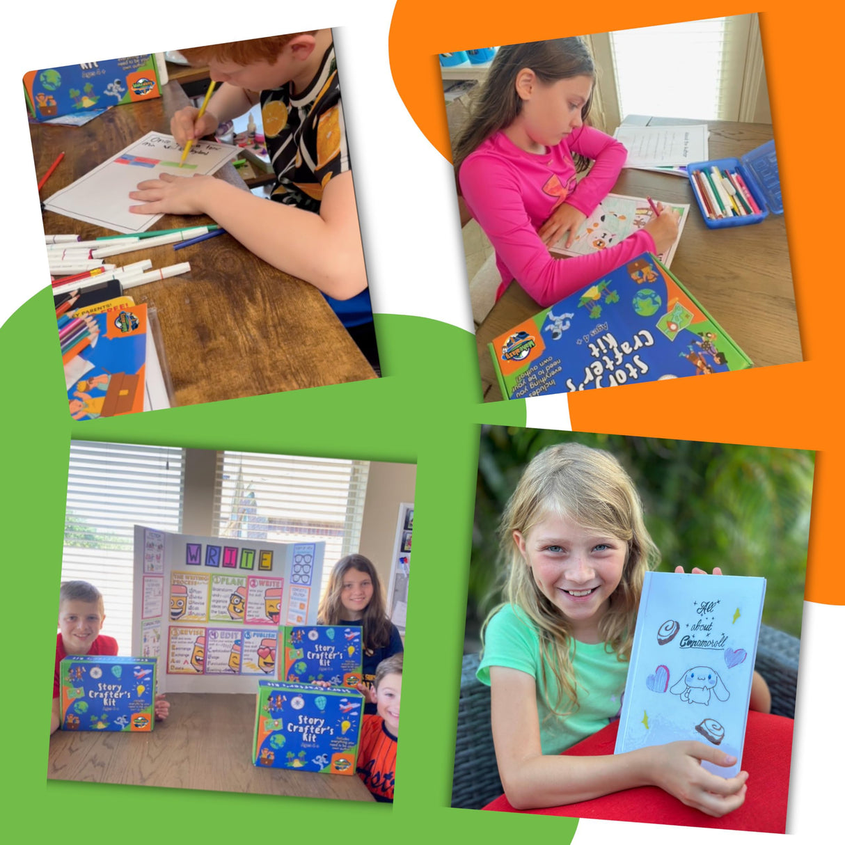 Story Crafters - Book Making Kit for Kids - with Custom Printed Hardcover Storybook - Write Draw a Storybook - Gift for Creative Kids - Novel Writing Starter - Book Maker Drawing Kit - Boys Girls Art Makealaxy