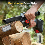 Seesii Mini Chainsaw Cordless 8 inch DL07, Electric Battery Powered Chainsaw, Upgraded Brushless Chain Saw with Auto Oiler, 2pcs 2000mAh Battery, Handheld Pruning Saws for Tree Branch Wood Cutting Seesii