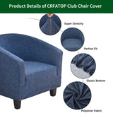 CRFATOP Soft Club Chair Slipcover Stretch Barrel Chair Covers Printed Tub Chair Slipcovers Round Couch Covers Spandex Armchair Sofa Cover Removable Furniture Protector for Living Room,02 CRFATOP