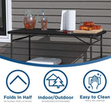 COSCO 4 ft. Fold-in-Half Adjustable Height Indoor/Outdoor Utility Table, Black Cosco