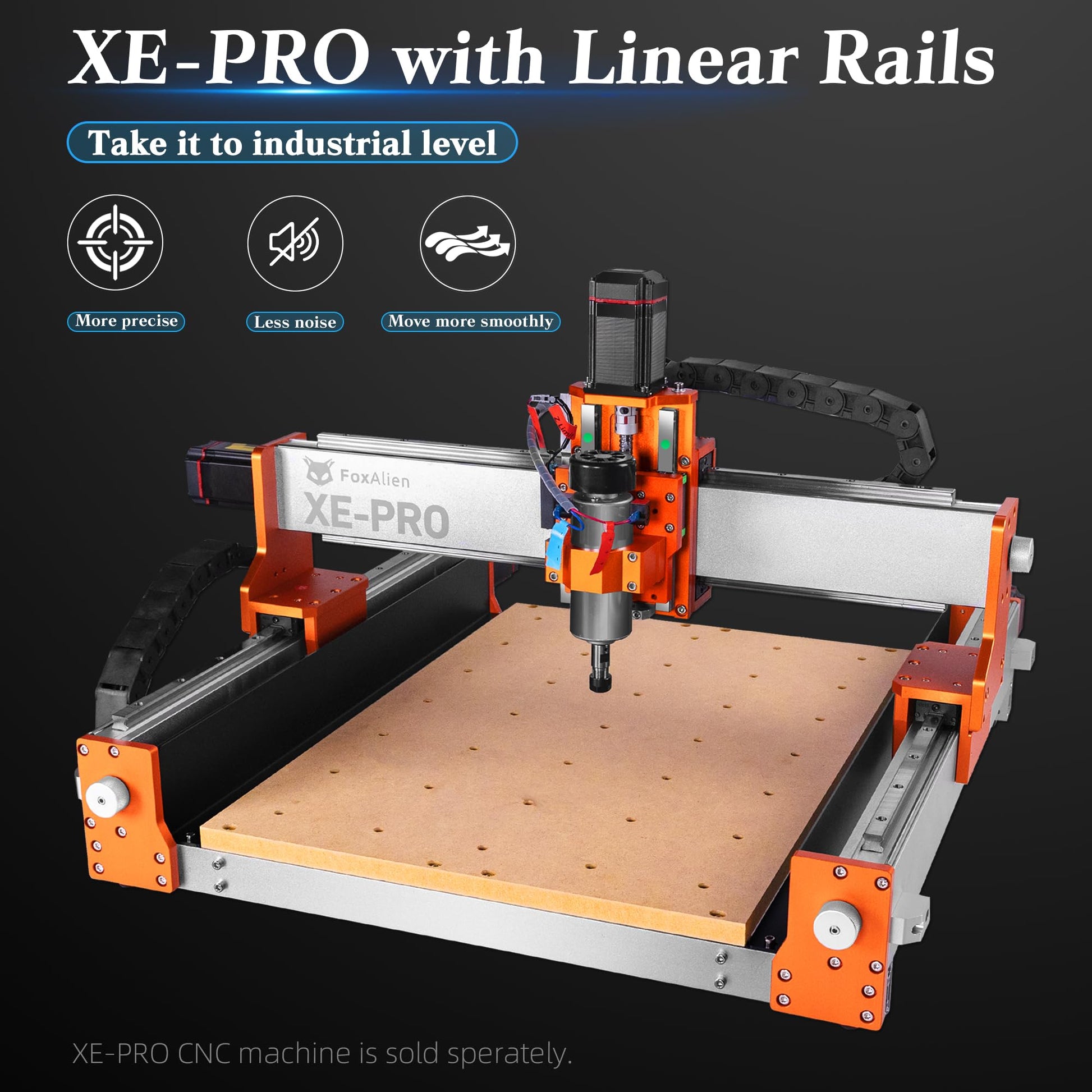 FoxAlien X & Y axis Linear Rails Upgrade Kit for XE-PRO CNC Router Machine - WoodArtSupply