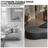SumKea Luxury Modern Curved Sofa, 91'' Minimalist Style Comfy Couch for Living Room Apartment, 3 Wide Seat Modular, Elegant Gray SumKea