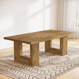 Tribesigns Farmhouse Dining Table for 6-8, 63-Inch Rectangle Kitchen Table with Strong Geometric Frame for Kitchen & Dining & Living Room (Natural) Tribesigns