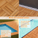54 PCS Acacia Wood Interlocking Deck Tiles - 12"x12" All Weather Waterproof, Indoor Outdoor Patio Flooring for Balcony, Backyard, Poolside Acarra