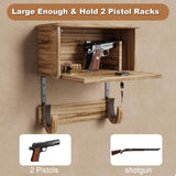 Gun Rack Wall Mount Hold Up Displays,Horizontal Gun Racks for Wall, Pistol Rack Stand,Shotgun Holder, Rifle Wall Mount,Gun Hardwood Hanger Miratino
