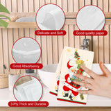 JarThenaAMCS 100Pcs Christmas Guest Napkin Vintage Santa Gift Box Disposable Paper Napkin Retro Dinner Hand Napkins for Thanksgiving Harvest Bathroom Supplies JarThenaAMCS