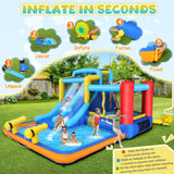 Whubefy 15x9.95Ft Bounce House Water Slide Park for Kids 3-6, Inflatable Water Slide Bouncy House with Slide,Big Pool,Bouncer Area,Blower, Blow Up Water Slides Jump Castle for Big Kids 8-12 Backyard Whubefy