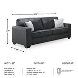 Signature Design by Ashley Altari Modern Queen Sofa Sleeper with 2 Accent Pillows, Dark Gray Signature Design by Ashley