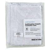 Craft Express White Sequin Makeup Case - Use for Sublimation and Personalization in Heat Press - 4 Pack Craft Express