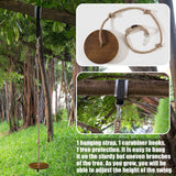 Yangbaga Wooden Round Disc Rope Swing 51”-73” Adjustable Climbing Rope Tree Swing with Hanging Strap Snap Hook and Felt Protectors for Kids Outdoor Brown Yangbaga